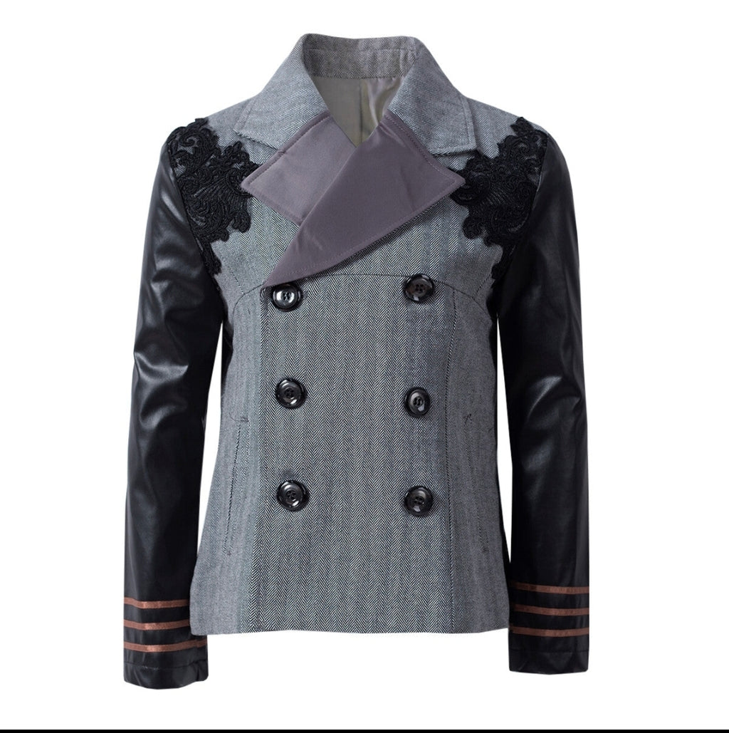 Boys Smart Blazer Jacket Kids Formal School Coat Casual Suit 4-15Y