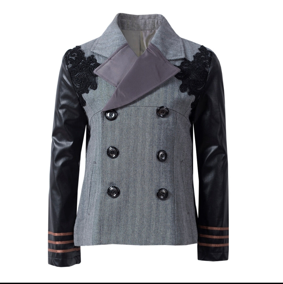 Boys Smart Blazer Jacket Kids Formal School Coat Casual Suit 4-15Y