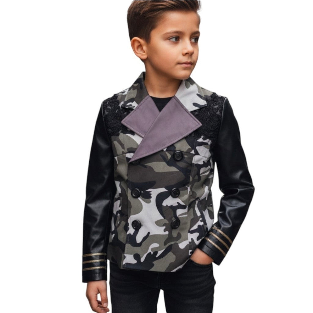 Boys Smart Blazer Jacket Kids Formal School Coat Casual Suit 4-15Y